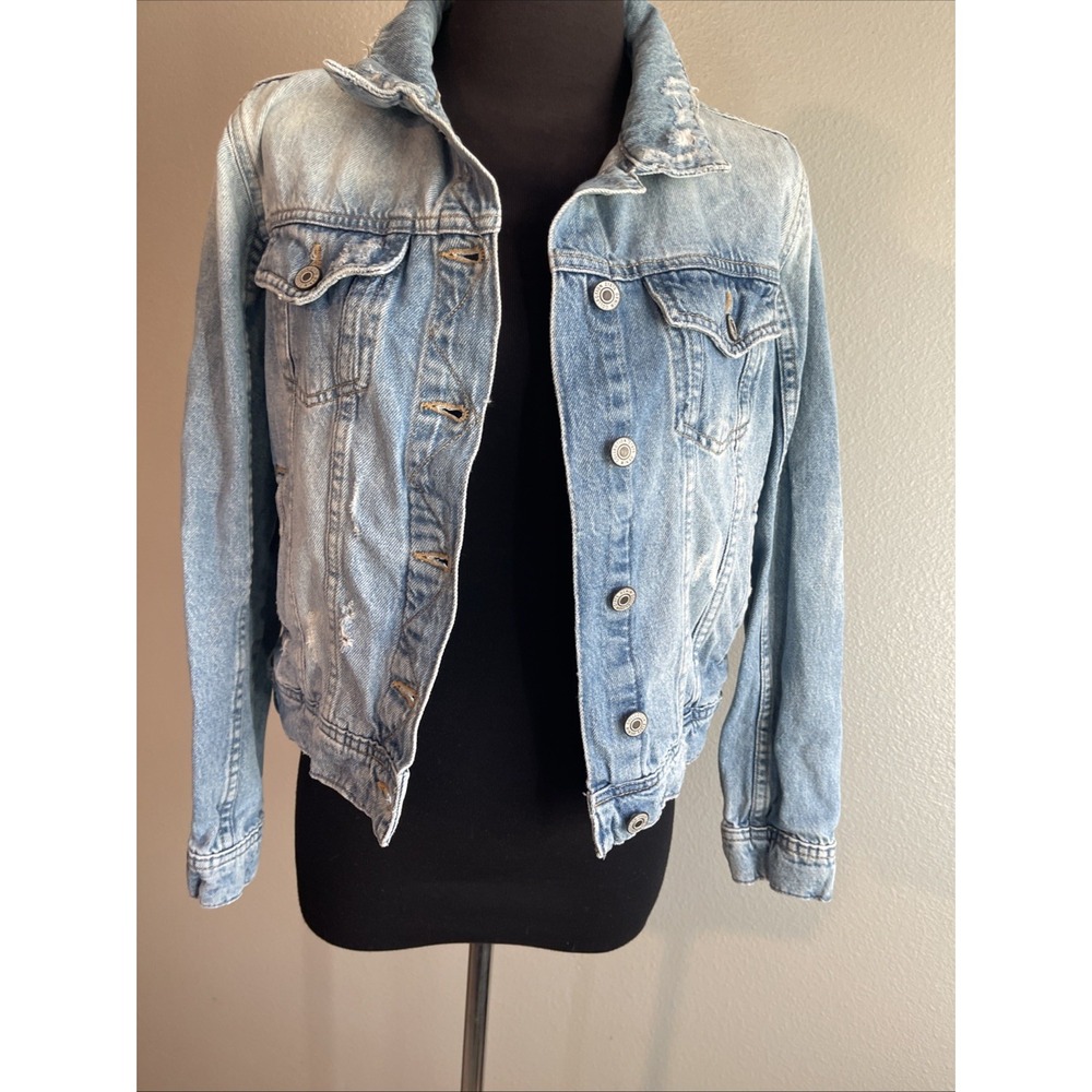 Zara Basic 1975 Women Denim Jacket Size S Blue